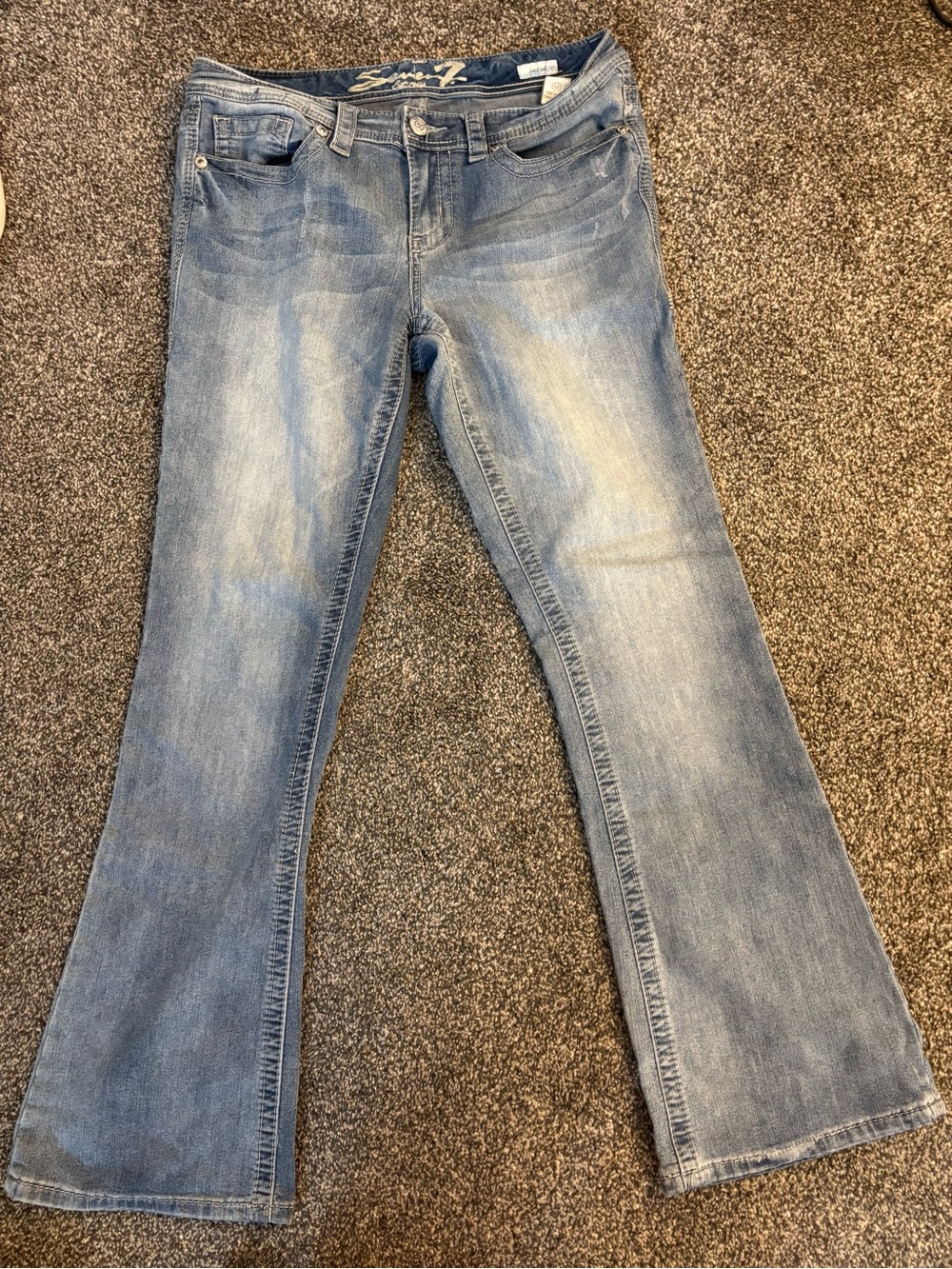 7 For All Mankind Light Blue Flare Jeans